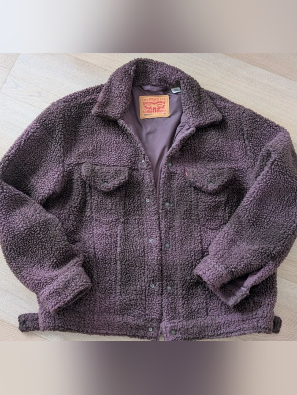 LEVI'S Women's Plush Sherpa Jacket in Deep Plum